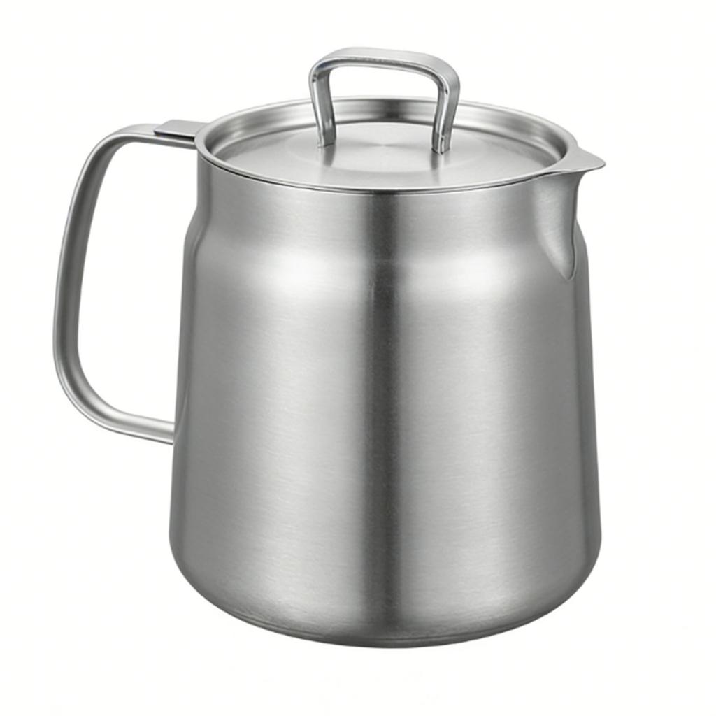 Grease Container 304 Stainless Steel 1.5L Cooking Oil Keeper Bacon Grease Storage Can with Fine Mesh Strainer and Lid