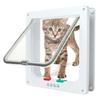 S/L 2 Colors Cat Flap Door with 4 Way Lock Security Flap Door for Dog Cat Kitten Small Pet Gate Door Kit Cat Puppy Safety Gate
