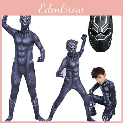 Premium Kwaliteit Black Panther Superheld Cosplay Jumpsuit Voor Volwassenen En Kinderen