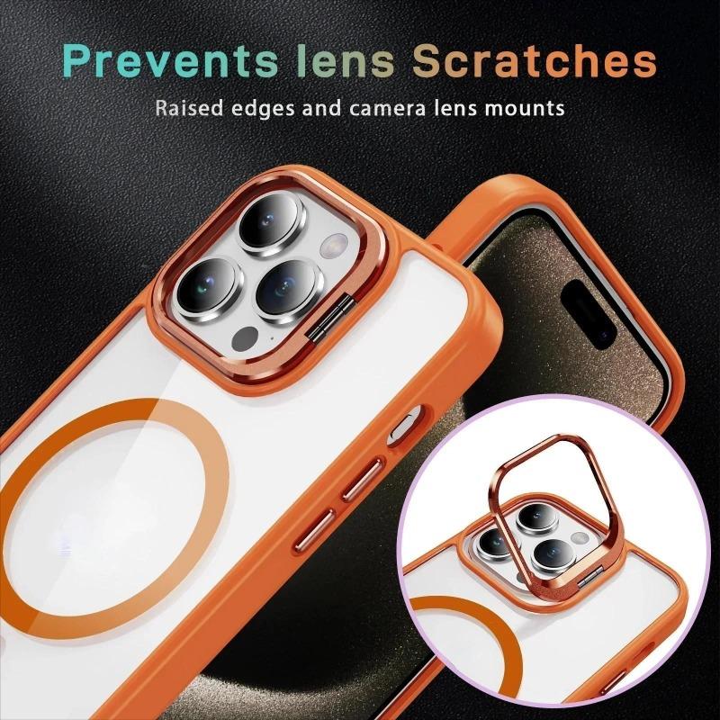 Luxury For Magsafe Wireless Charging Magnetic Case for iPhone 15 12 13 14 Pro Max plus Camera Glass Protection Transparent Cover