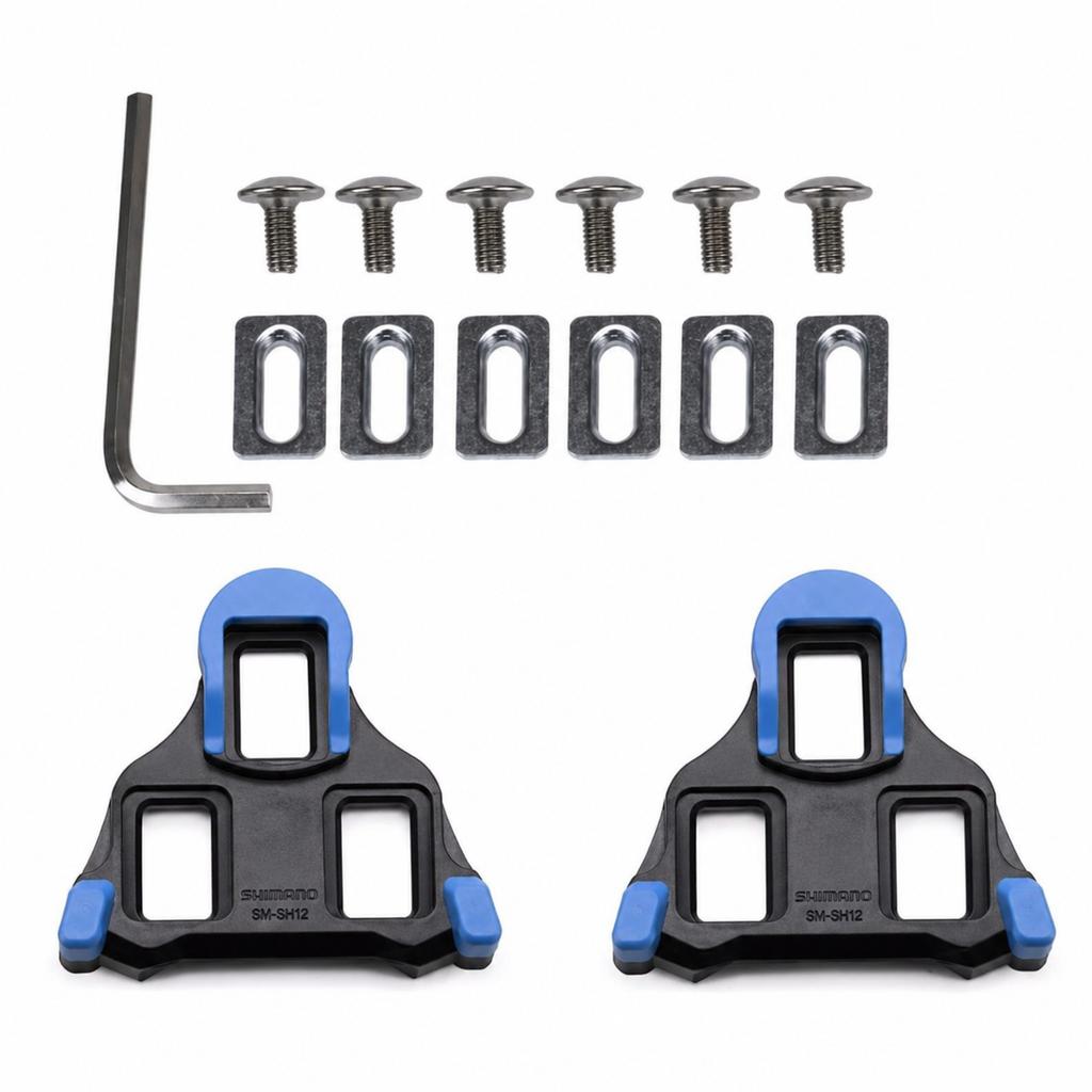 Road Bike Pedal Cleats SPD-SL Compatible Bicycle Pedal Plate Clip Self-Locking for Shimano Cycling Shoes 0 2 6 Degree Float Sets 6
