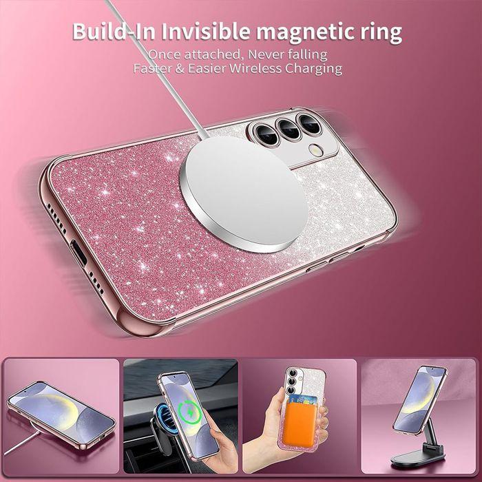 Coque de Protection - BOOLING - Samsung Galaxy S25 FE - Silicone Souple - Protection Caméra - Rose Brillant