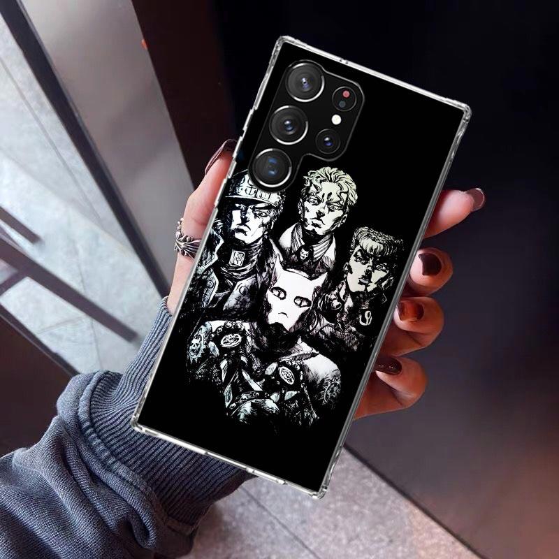 JoJo Kira Yoshikage Killer Queen Phone Case For Samsung Galaxy S23 S24 S25 Edge S26 Ultra S22 + S21 Plus S20 FE Cover Silicone P