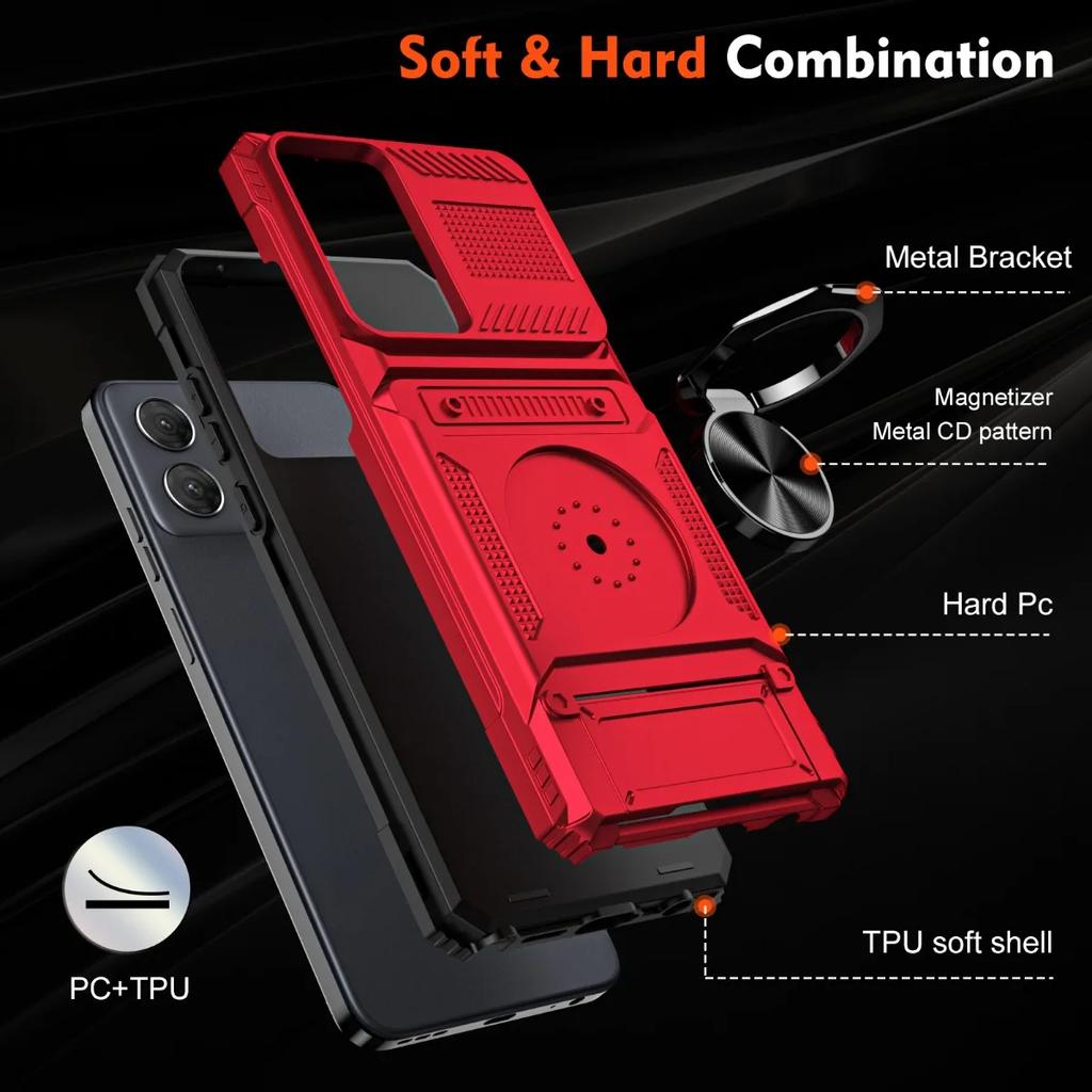 Armor Shockproof Case pro Motorola Moto G Edge 50 Pro G Play 5G 4G 2024 G Power Stylus 5G 2024 2023 Cover Ring Car Holder Case