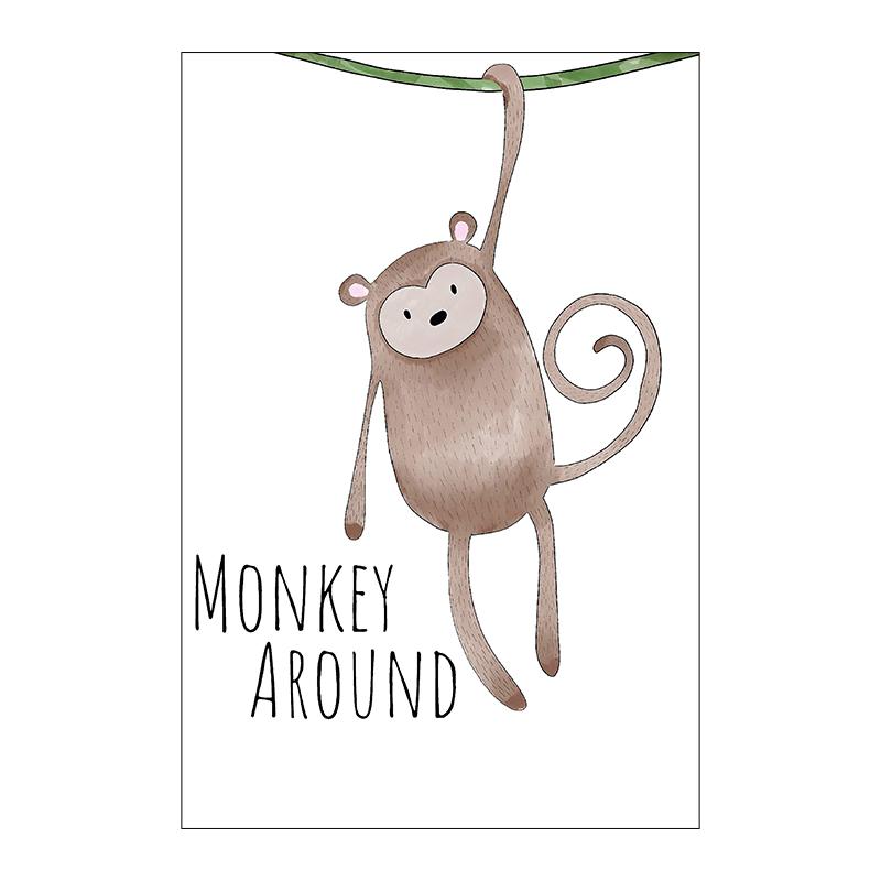 Cartoon Animal Canvas Painting Lion Monkey Crocodile Print Children's Room Wall Decor Elephant Poster for Living Room Home Decor Unframed