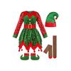 Girl Elf Costume Christmas Holiday Cosplay Dress With Accessories For Kids