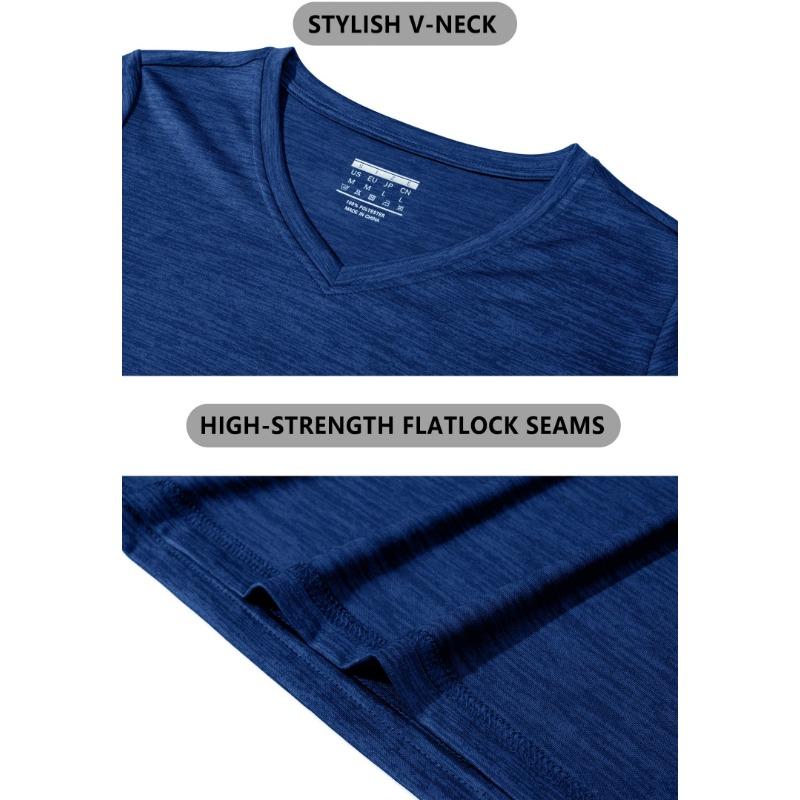 TACVASEN Summer Quick Dry V-Neck T-shirts Womens Short Sleeve Workout T-shirts Athletic Pullover Tops Lightweight Casual Sport T