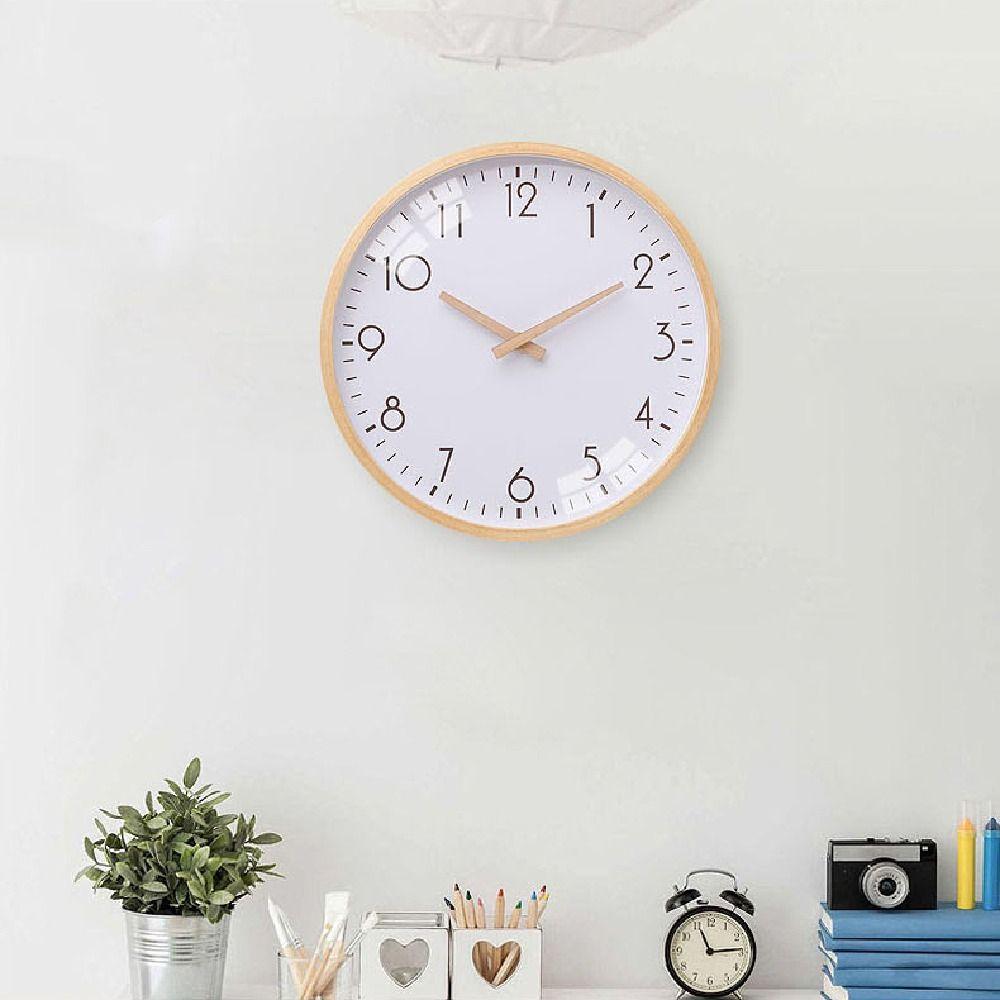 10inch Decorative Wall Clock Nordic Style Silent Scale Clock Wooden Wall Clock  Home Decoration