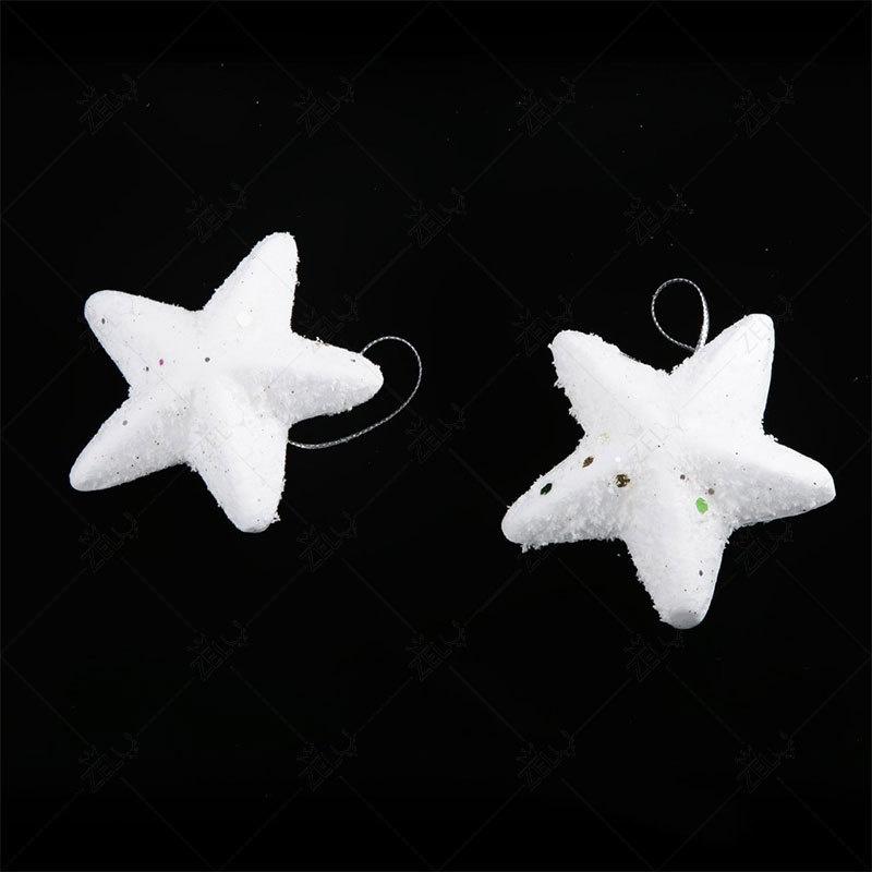 Hang Up Christmas Tree Pendant Decor  Party Foam White Star Pentagram Hanging Ornament 6pcs/12pcs