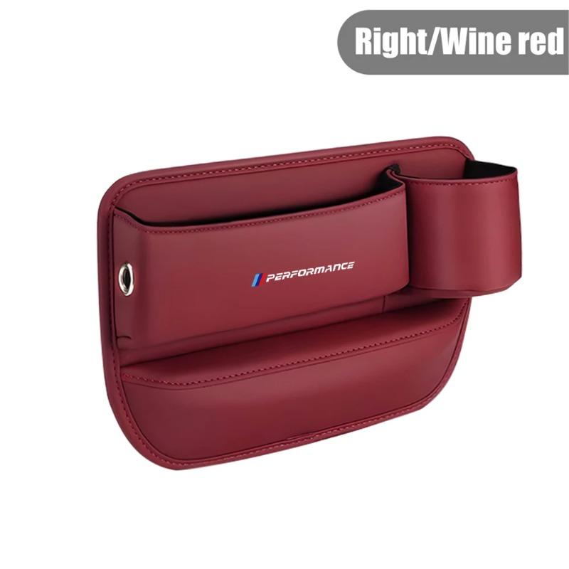 PU Leather Auto Console Side Seat Plug Filler Organizer Box Car Seat Gap Bag Multifunction Seat Organizer For BMW Performance M