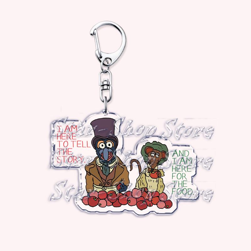 Funny Cute Christmas Keychains for Accessories Bag The Frog Gonzo Miss Piggy Keyrings Jewelry Friends Holiday Gifts