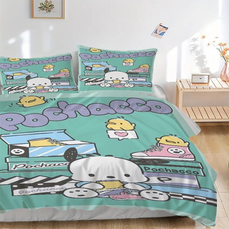 

3pcs Pochacco s Cozy Corner Print Cover Set Ultra Soft, Breathable, and Comfortable Bedding with Stylish Design for Bedroom and Guest Room Decor 135x200cm