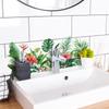 Tropical Green Plant Wall Stickers, Waterproof Wall Stickers, Turtle-back Bamboo, Hibiscus Flower Decorative Stickers