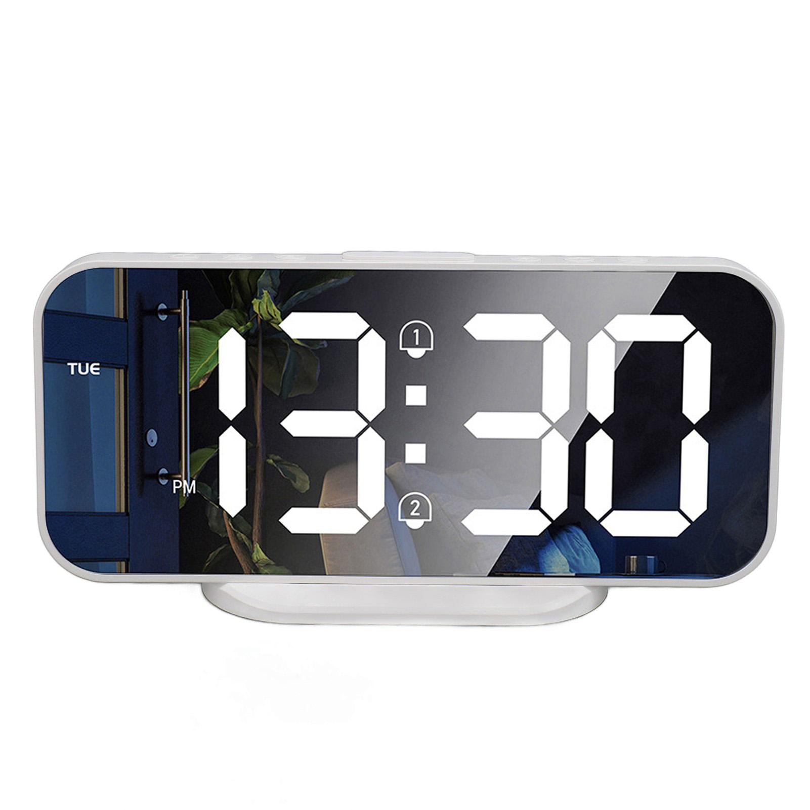 

Светодиодное зеркало Электронные часы Регулируемая яркость 6,7 дюймовые HD цифровые будильники для спальни