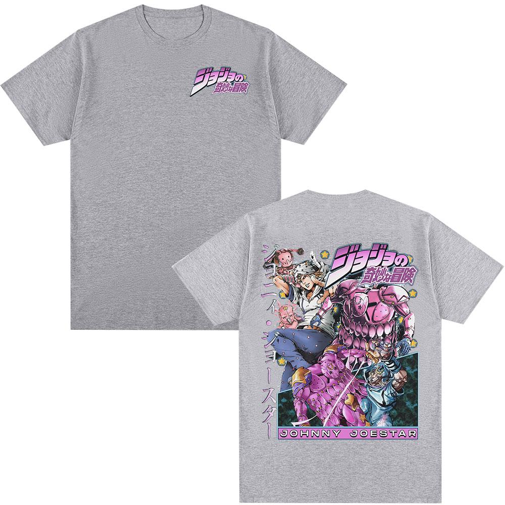 T-shirt Anime JoJo Bizarre Adventure STEEL BALL RUN Johnny Joestar Magliette Manga Uomo Donna Cotone Casual Maniche Corte T-shirt