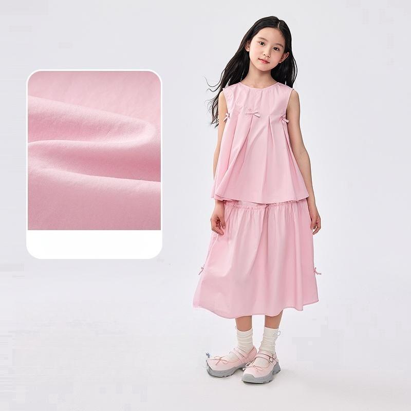 Balabala Girls' Set Summer Children's Set 2025 New Summer Big Children's Two Piece Half Skirt Set Sweet