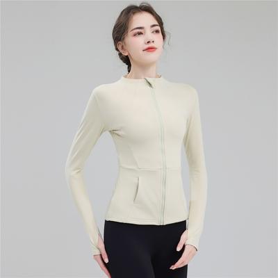 Fast Drying And High Elasticity Stand Up Collar Sports Jacket For Women, Slim Fit And Slimming Yoga Top, Tight Fitting Running And Fitness Suit Jacket