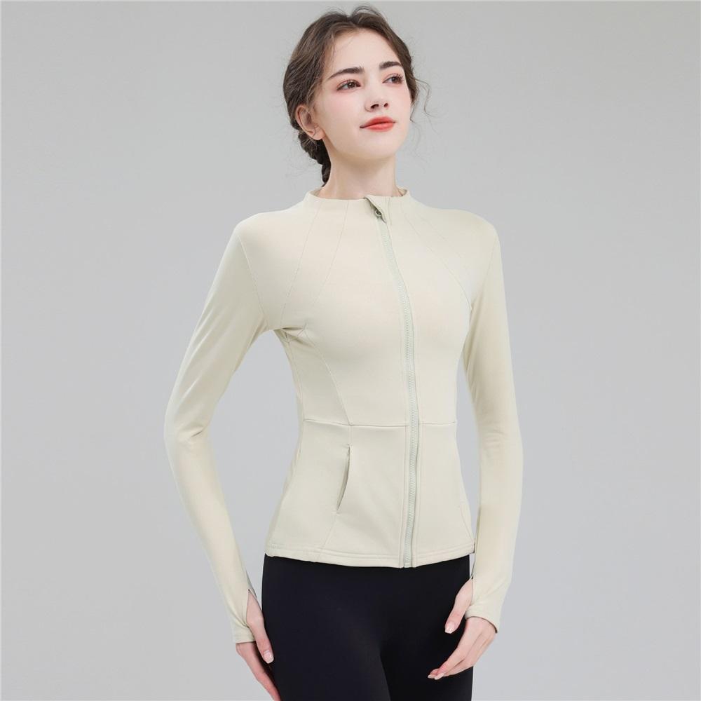 Fast Drying And High Elasticity Stand Up Collar Sports Jacket For Women, Slim Fit And Slimming Yoga Top, Tight Fitting Running And Fitness Suit Jacket
