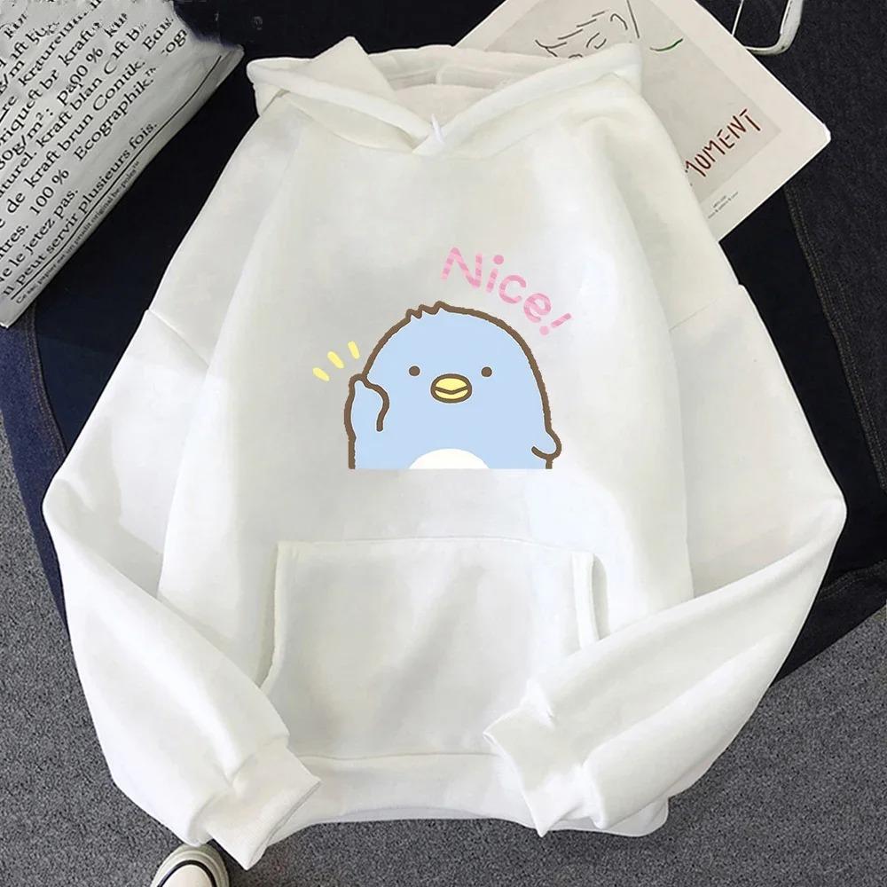Penguin Cute Graphic Printed Hoodie Sweatshirt Autumn Winter Clothes Women Y2k Kawaii Pullover Women Casual Clothing