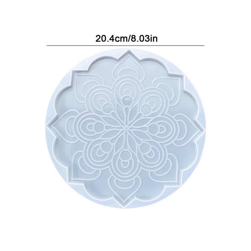 Diy Crystal Epoxy Resin Mold Square Mandala Flower Coaster Silicone Molds Home Decoration Cup Mat Pad Mold DIY Handmade Craft