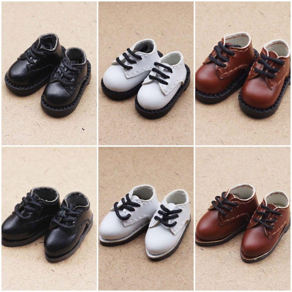 1Pair Round Toe 1/12 Bjd Doll Shoes PU Leather BJD Doll PU Shoes  1/12 BJD Doll