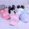 Children Adjustable Hat Baby Girl Casual Outdoor Letter Pattern Baseball Cap Breathable Visor Hats With Bowknot