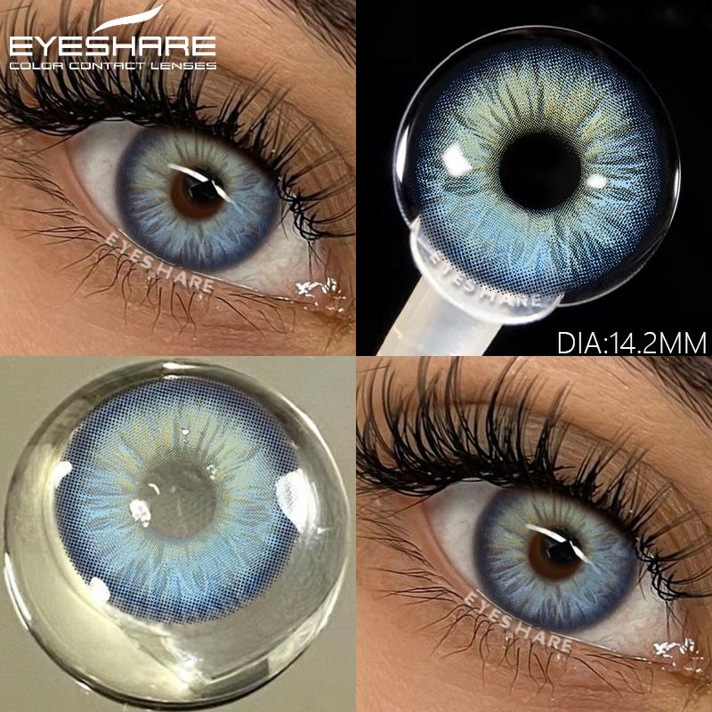 1 Pair Blue Color Contact Lenses Colored Lenses for Eye Beauty Makeup Gray Pupils Lens Yearly Cosmetic Green Contacts