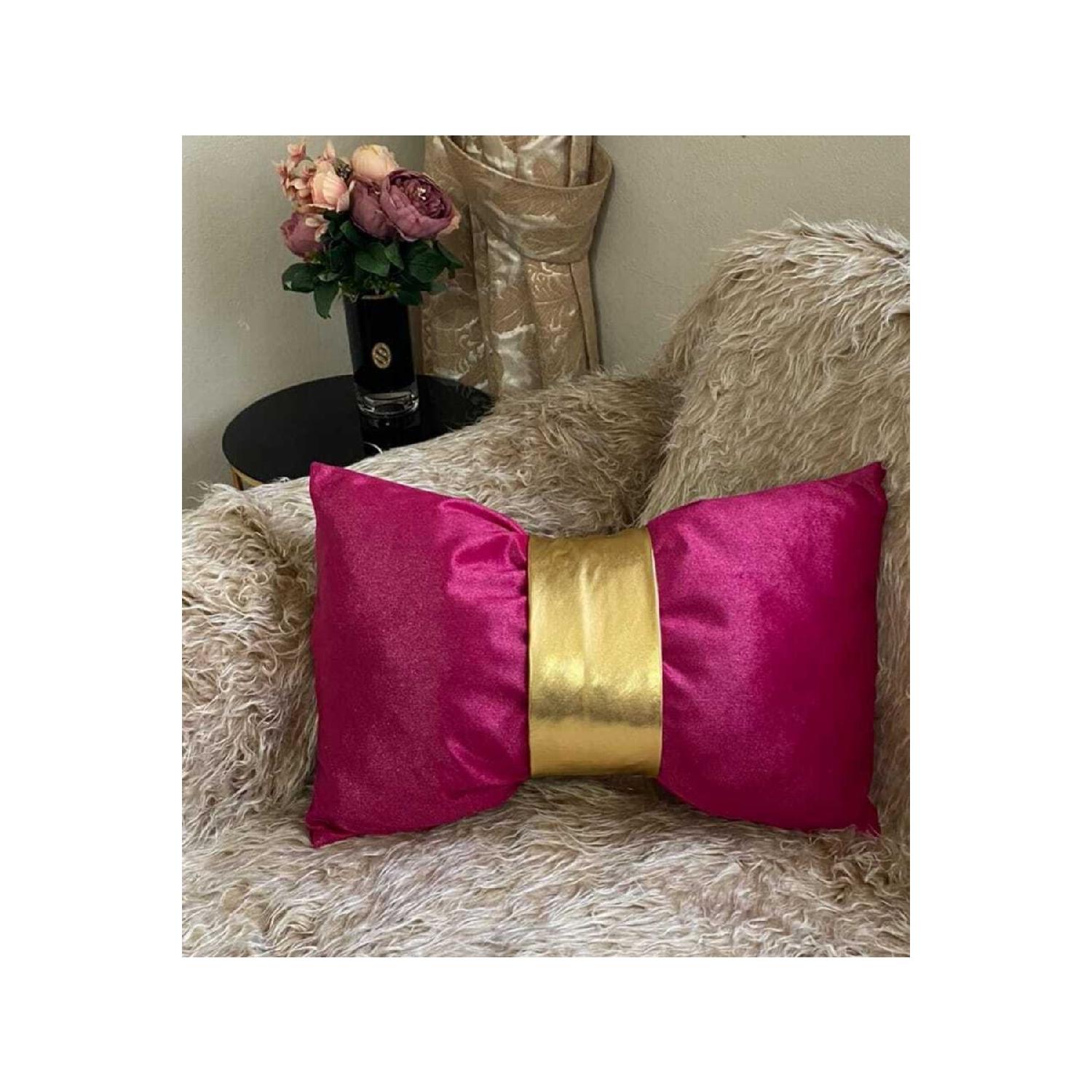 

Подушка с бантом 30 x 50 фуксия