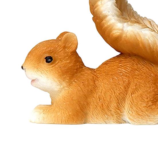 Mini Squirrel Figurine Tiny Resin Squirrel Fairy Garden Accessories Cute Miniature Animal Statue for Moss Landscape DIY Terrarium Home Decor