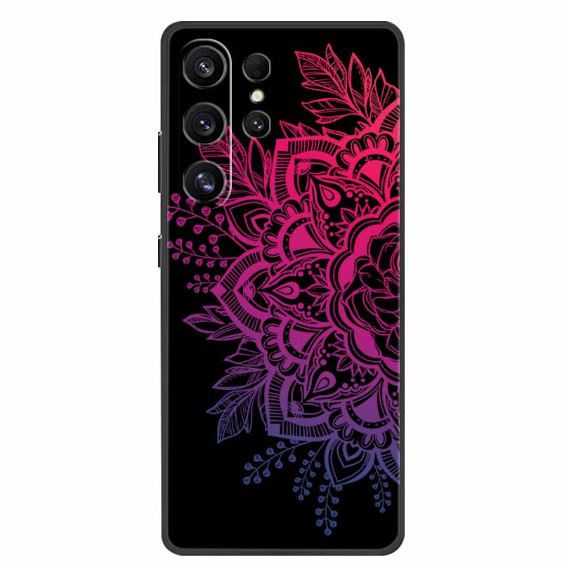 For Samsung Galaxy S26 Ultra Case Cute Floral Black Luxury Soft Silicone Back Cover For Samsung S26 Ultra Cases GalaxyS26 Ultra