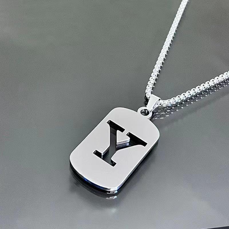26-Letter English Alphabet Necklace: Simple, Unisex, Trendy Design for Students and Couples
