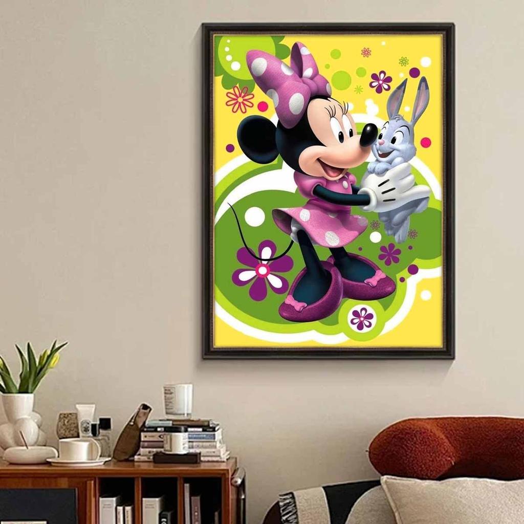 5D Diy Diamond Painting Minnie and The Rabbit Full Drill Rhinestones Mosaic Embroidery Handmade Products Home Decor Gift