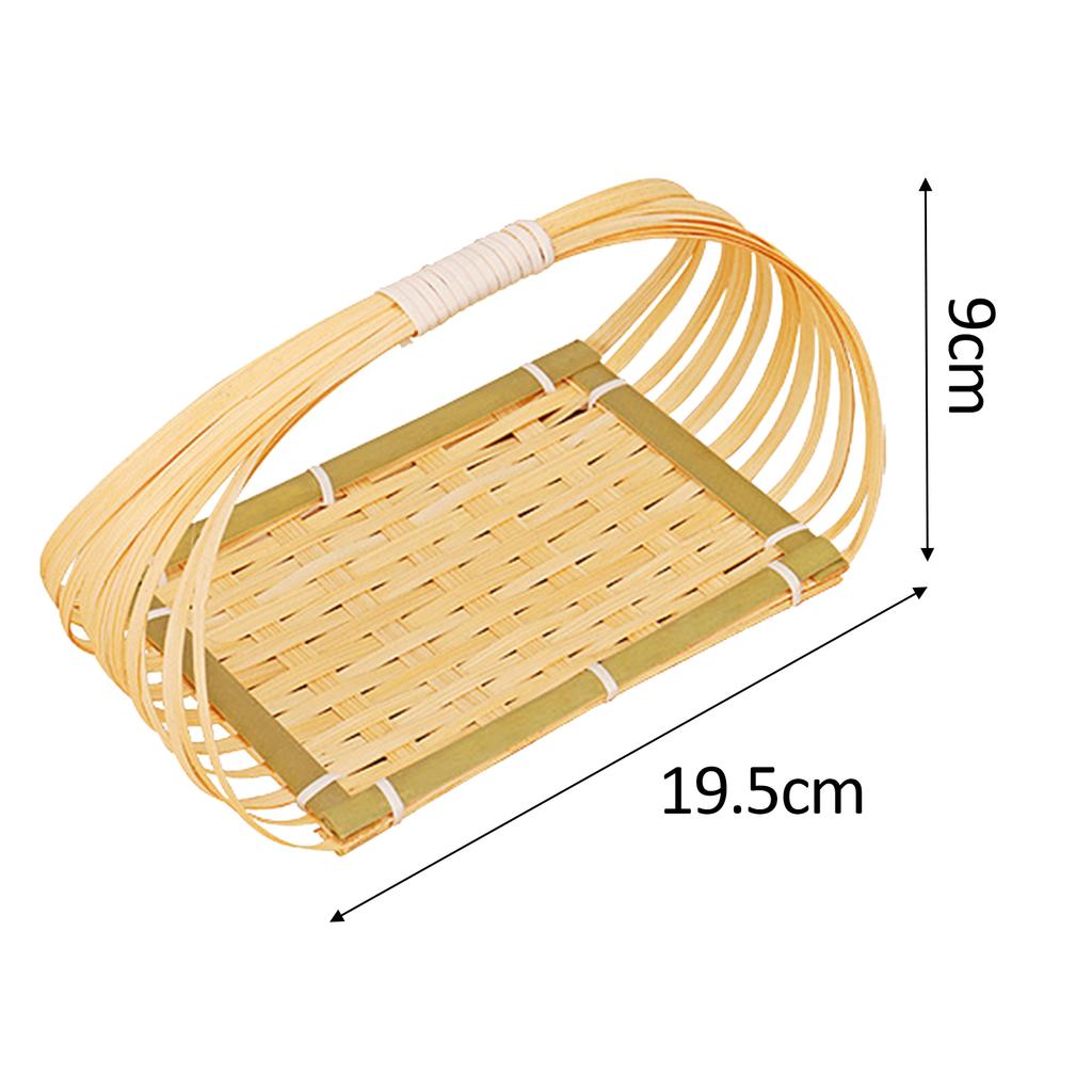Bamboo Woven Fruit Basket Serving Trays Decor Food Storage for Home Kitchen Picnics Vegetable Storage Snack Organizer Stand