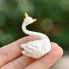 Ozdoba Labuť Krásná Mikro Krajinná Figurka Panenka DIY Dekorace na Dort Simulace Koruna Labuť Figurka Pryskyřice Zvířecí Model Vánoční Svatba Dárek