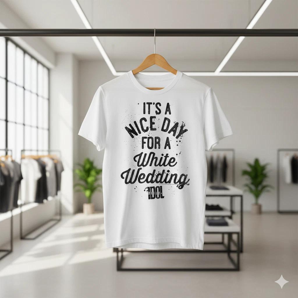 Unisex Adult Casual Quote Billy Idol Nice Day Wedding Quote Graphic... L