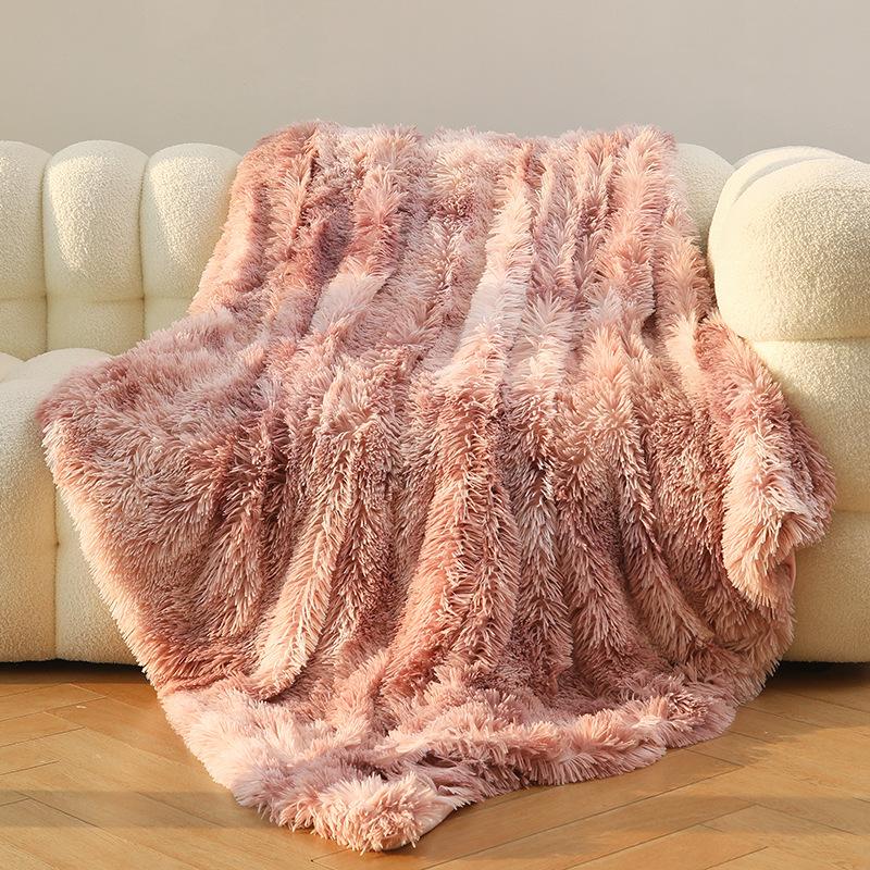 All-season Dormitory Small Blanket Nordic Style Polyester Crystal Velvet Sofa Blanket Simplicity Household Tie-dyed Nap Blanket