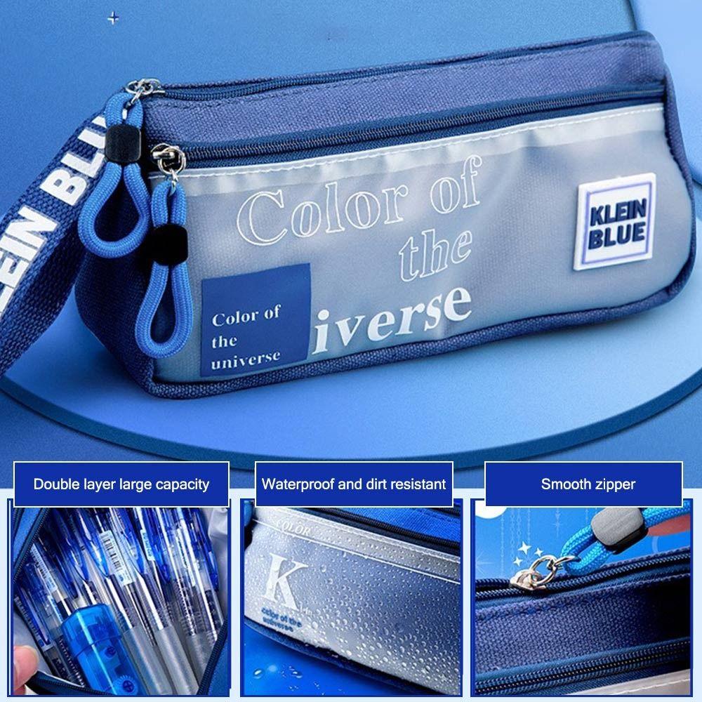 

Blue Series Make Up Bag Large Capacity Storage Bag School Supplies Pen Pouch Case Office D