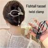 Exquisite Butterfly Flower Tassel Claw Clip with Pearl Pendant