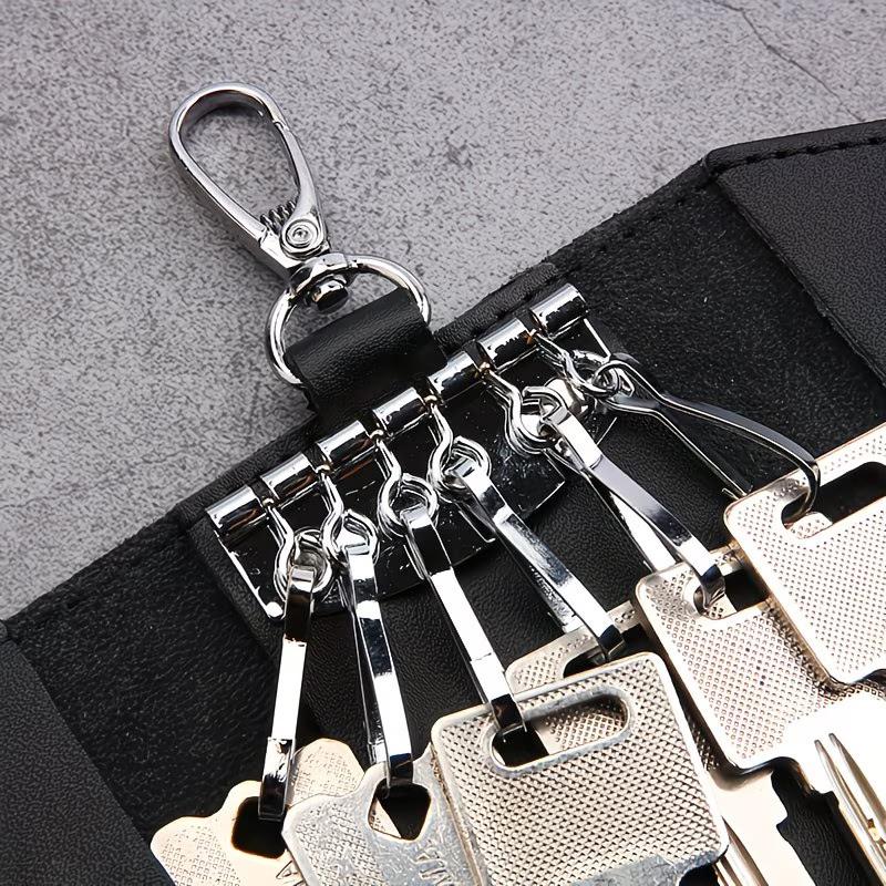 1PC Anti-fall Key Holders 6 Hooks Metal Rivet Wallet Key Clasp Clip Practical Small Keyring for Birthday Gifts
