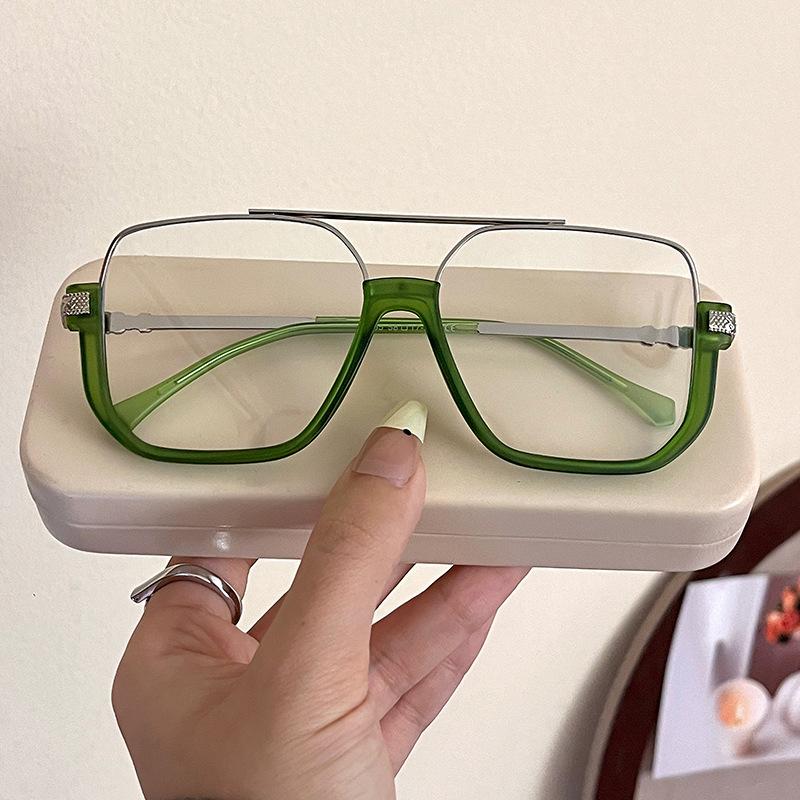 2025 New Vintage Oversized Reading Glasses Men Women Luxury Brand Anti-reflective and Filter Lens Elegant Green Eyeglasses Bril