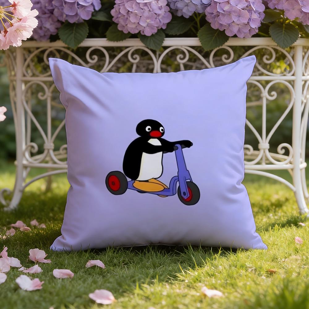 Cartoon Cute P-Pingu Cushion Cover Home & Car Dual-Scene Pillow Cover: Reversible for Premium Comfort