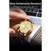 POEDAGAR Luxury Business Male Clock Date Week Waterproof Luminous Gold Wristwatch Casual Fashion Quartz Watches Reloj