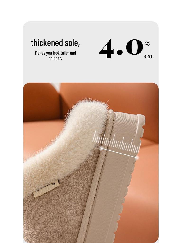 2024 Women's Suede Cotton Slippers: Non-Slip, Indoor/Outdoor Use, Fashionable for Autumn/Winter.