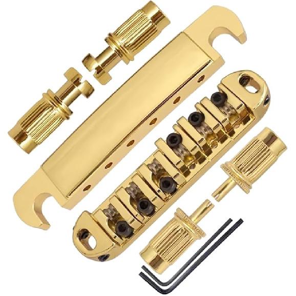 Roller Saddle Bridge ABR-1 Tune-o-matic Bridge Tailpiece Bridge For Les Paul Guitar (Black)