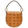 New MCM Patricia Visetos Cow Leather Saddle Bag, Crossbody Bag, One Shoulder Handbag Women's Brown Cognac MWSAAPA02CO001