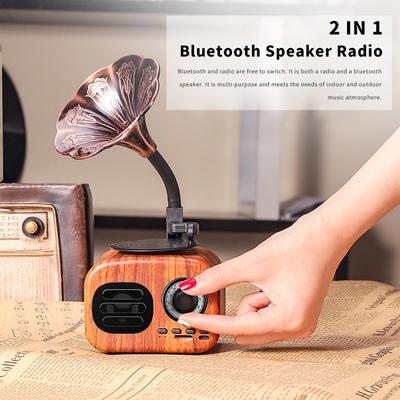 Bluetooth Speaker Retro Wood Portable Box Wireless Mini Speaker Outdoor for Sound System TF FM Radio Music MP3 Subwoofer