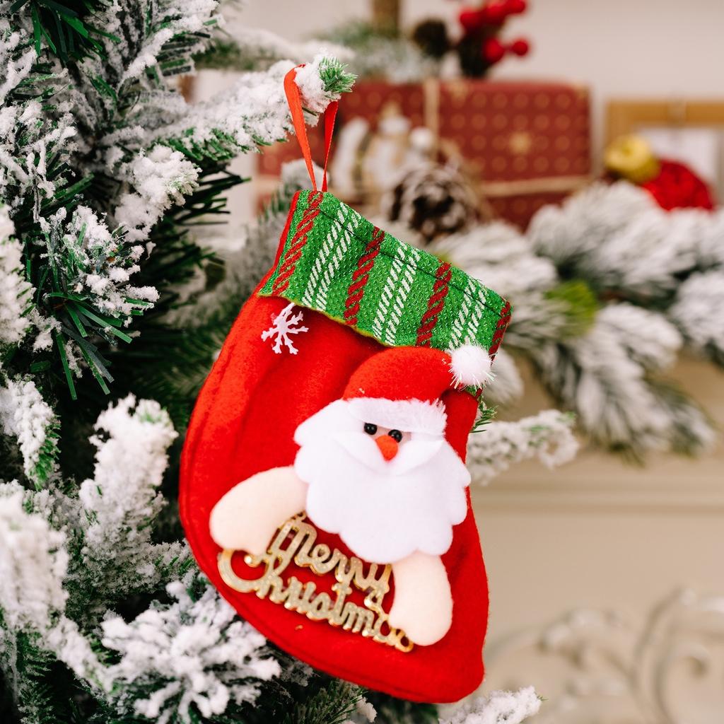 Large Christmas Stocking Cartoon Santa Claus Snowman Christmas Socks New Year Candy Gift Bags Christmas Tree Pendant Home Decor