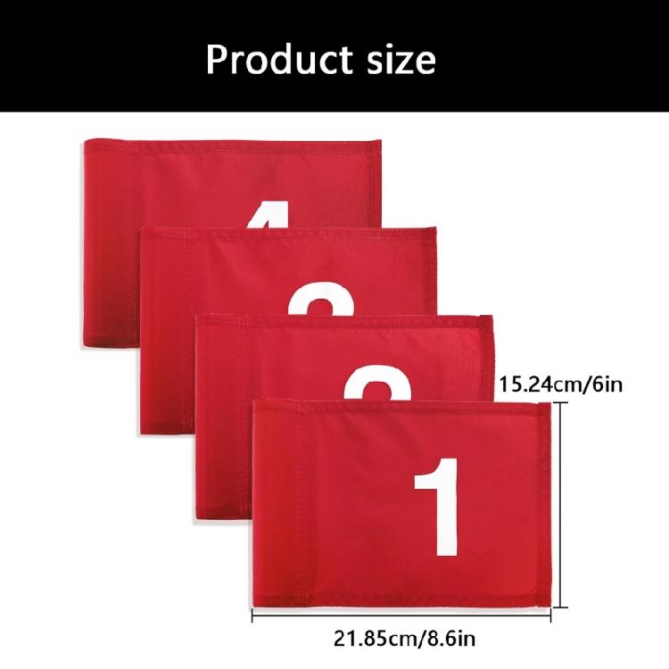 4Pcs Tear Resistant Numbered Golf Flag Golf Training Course Putting Green Flag for Yard Backyard Garden Practice
