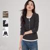 Women's Fashion Faux Two-Piece Long-Sleeve T-Shirt