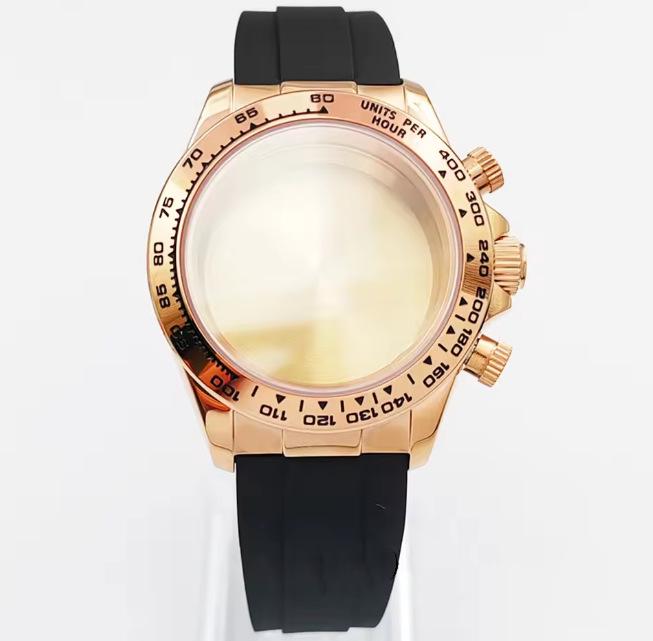 39mm Quartz Chronograph Watch Case Kit with VK63 Movement, 316 Stainless Steel Accessories